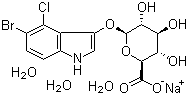 beta-D-Glucopyranosiduronic acid 5-bromo-4-chloro-1H-indol-3-yl sodium salt hydrate CAS 370100-64-4 beta-D-Glucopyranosiduronic acid 5-bromo-4-chloro-1H-indol-3-yl sodium salt hydrate CAS 370100-64-4